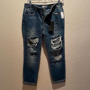 Refuge crop boyfriend jeans new Sz 6 blue